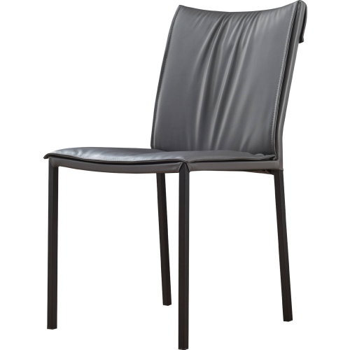 Las Vegas Dining Chair in Grey Leather (Set of 2)